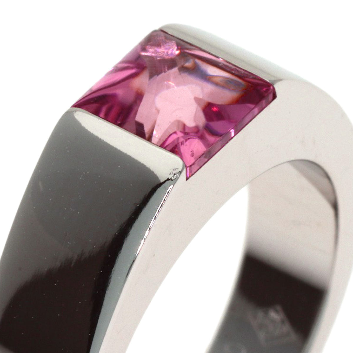 CARTIER Tank Pink Tourmaline #50 Ring K18 White Gold Ladies [Used]