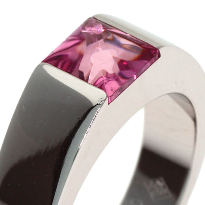 CARTIER Tank Pink Tourmaline #50 Ring K18 White Gold Ladies [Used]