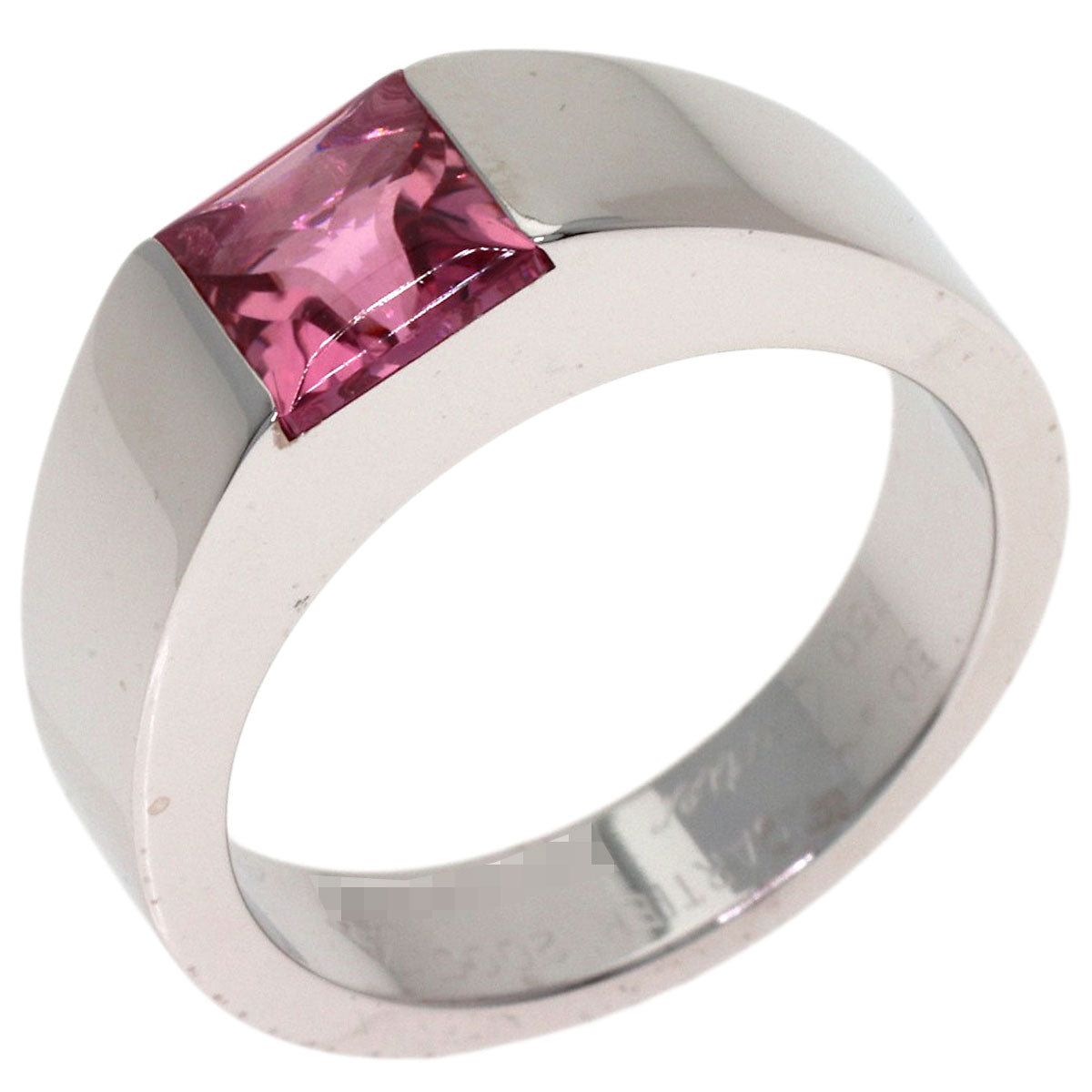 CARTIER Tank Pink Tourmaline #50 Ring K18 White Gold Ladies [Used]