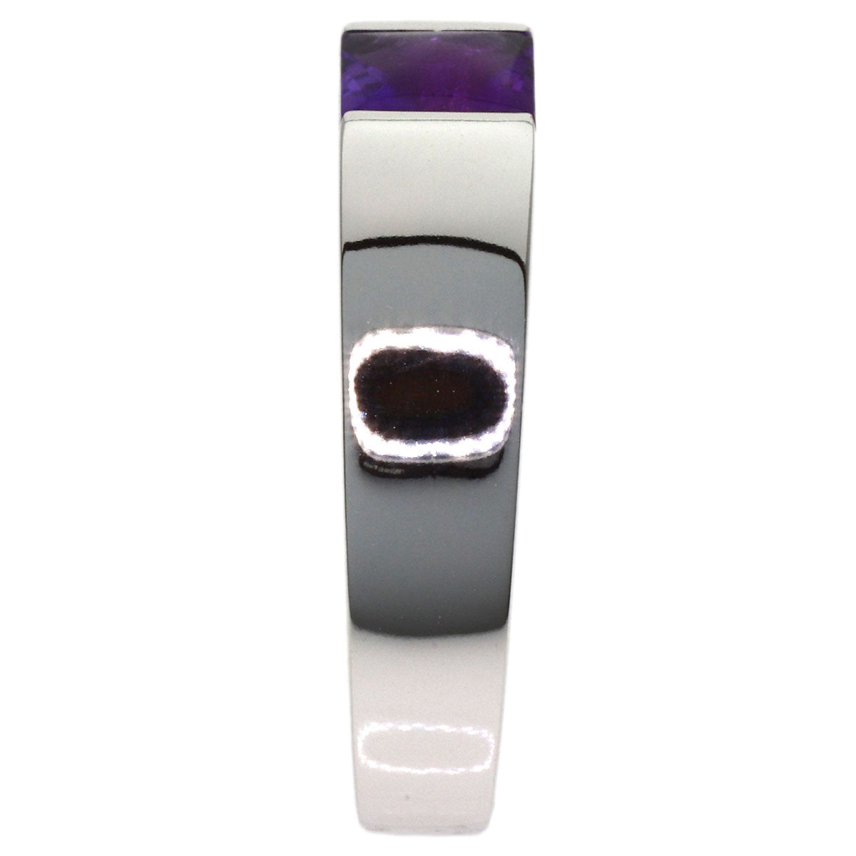 CARTIER Tank ring Amethyst #57 Ring K18 White Gold Ladies [Used]