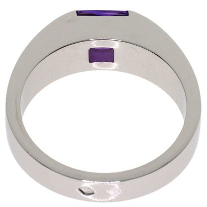 CARTIER Tank ring Amethyst #57 Ring K18 White Gold Ladies [Used]