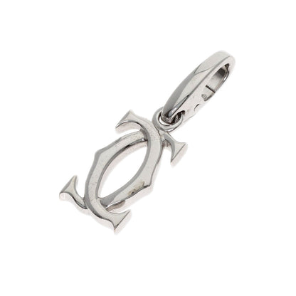 CARTIER 2C charm Pendant top K18 White Gold Ladies [Used]
