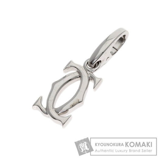 CARTIER 2C charm Pendant top K18 White Gold Ladies [Used]