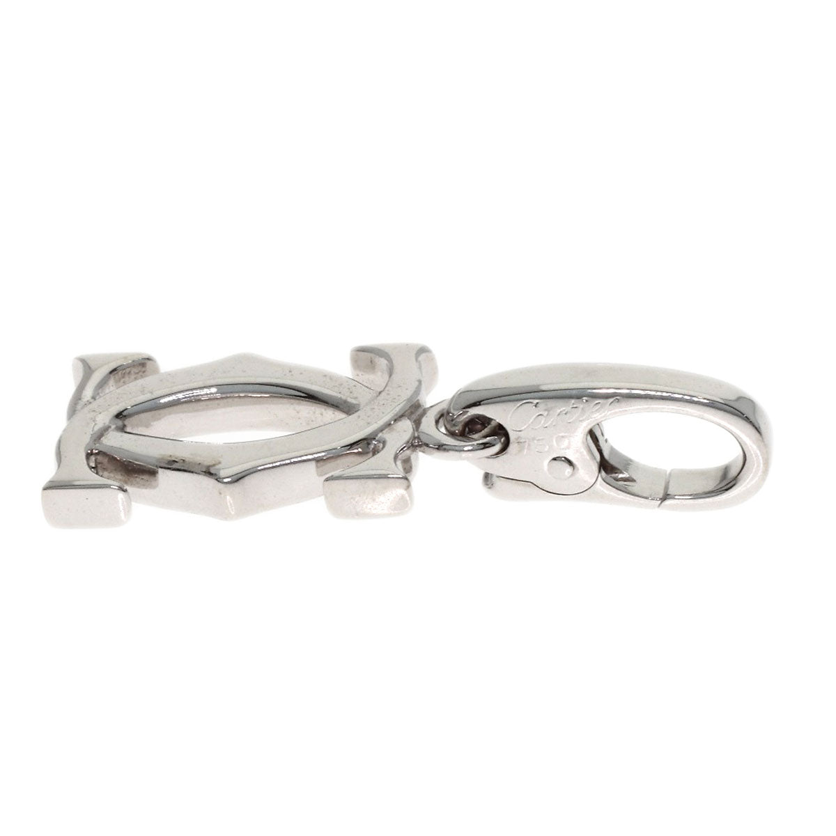 CARTIER 2C charm Pendant top K18 White Gold Ladies [Used]