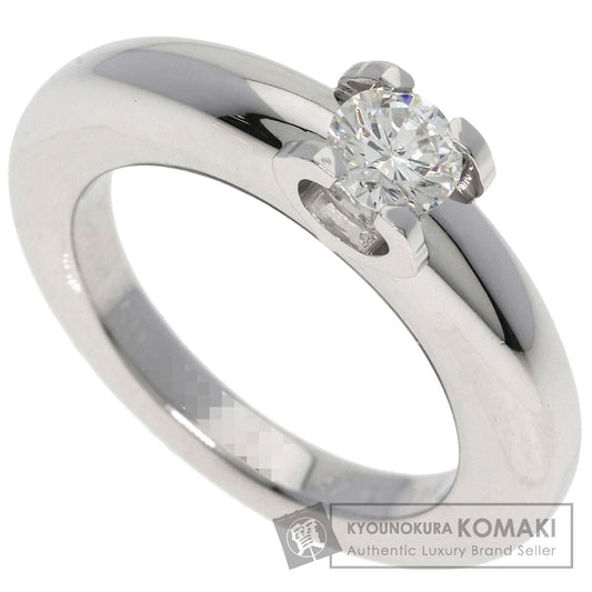 CARTIER C de Cartier Solitaire Diamond #47 Ring K18 White Gold Ladies [Used]