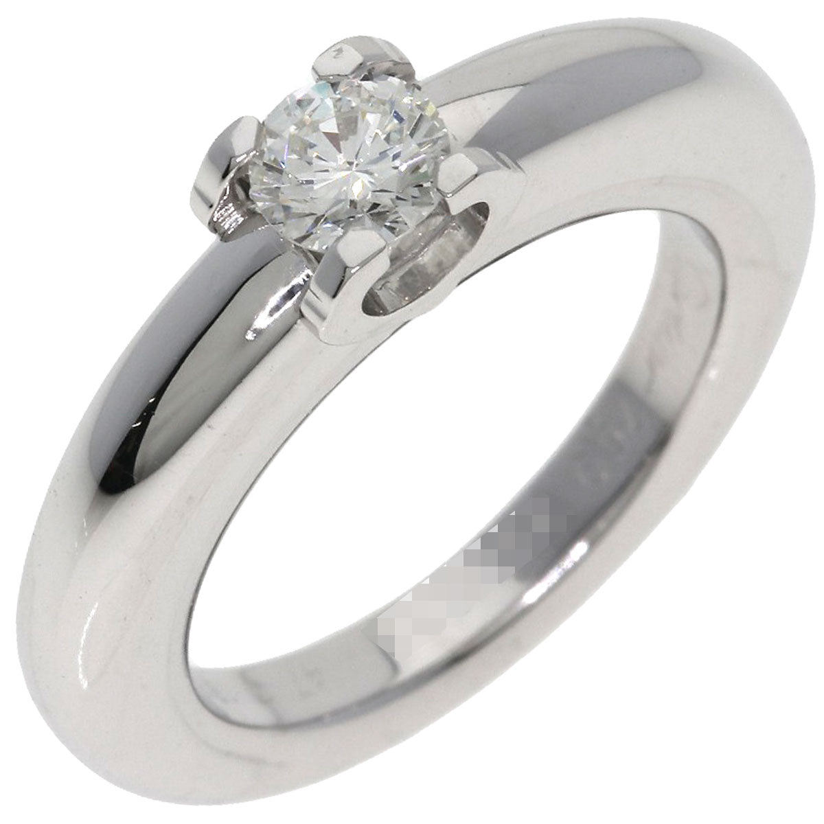 CARTIER C de Cartier Solitaire Diamond #47 Ring K18 White Gold Ladies [Used]