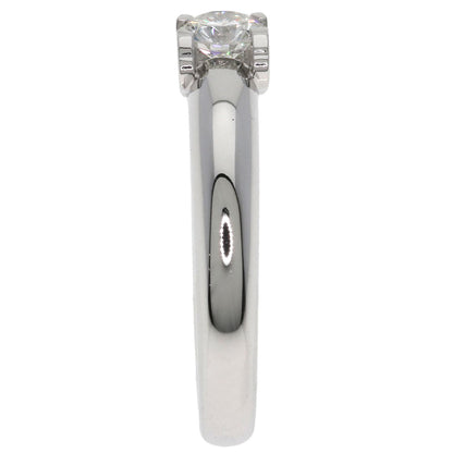 CARTIER C de Cartier Solitaire Diamond #47 Ring K18 White Gold Ladies [Used]