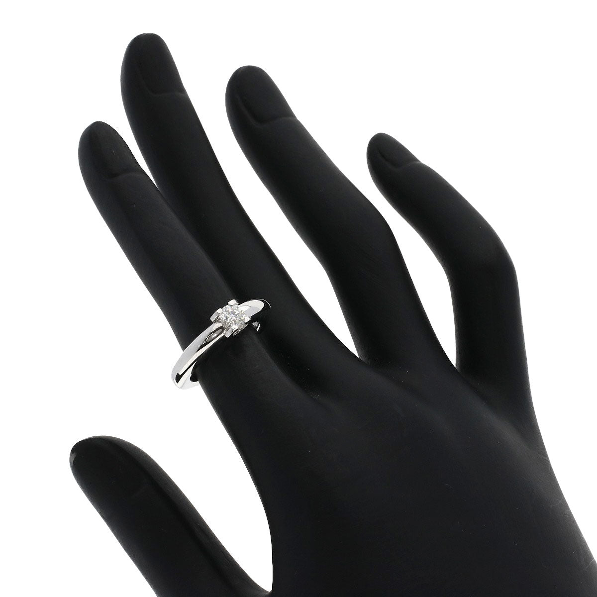 CARTIER C de Cartier Solitaire Diamond #47 Ring K18 White Gold Ladies [Used]