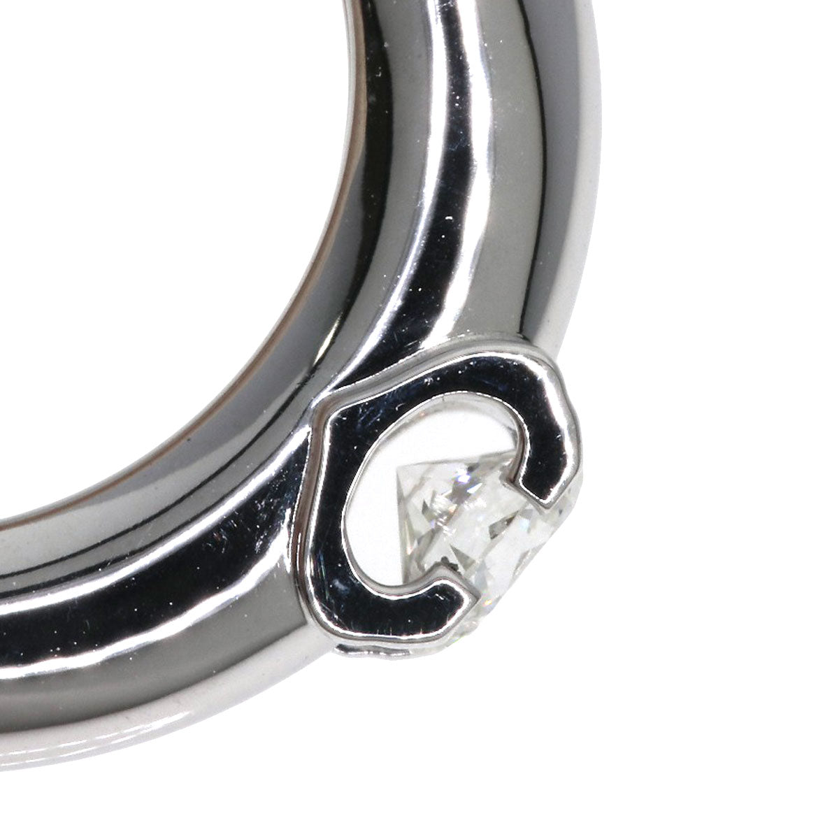CARTIER C de Cartier Solitaire Diamond #47 Ring K18 White Gold Ladies [Used]