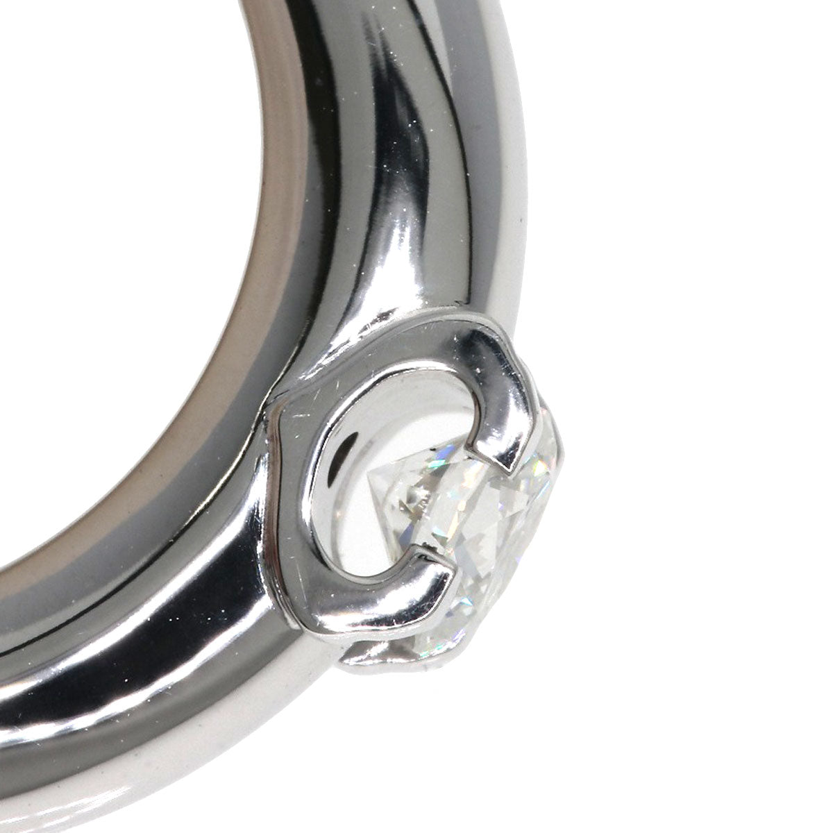 CARTIER C de Cartier Solitaire Diamond #47 Ring K18 White Gold Ladies [Used]