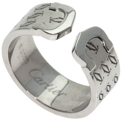 CARTIER 2C Ring, 2000 Christmas Limited Edition, #55 Ring K18 White Gold Ladies [Used]