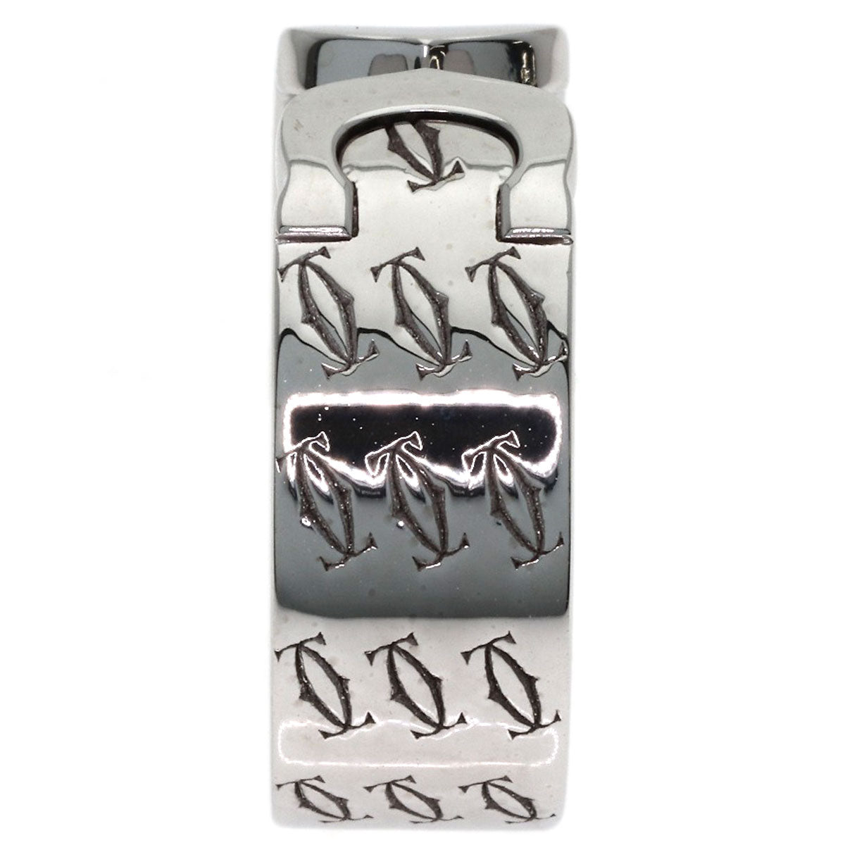 CARTIER 2C Ring, 2000 Christmas Limited Edition, #55 Ring K18 White Gold Ladies [Used]