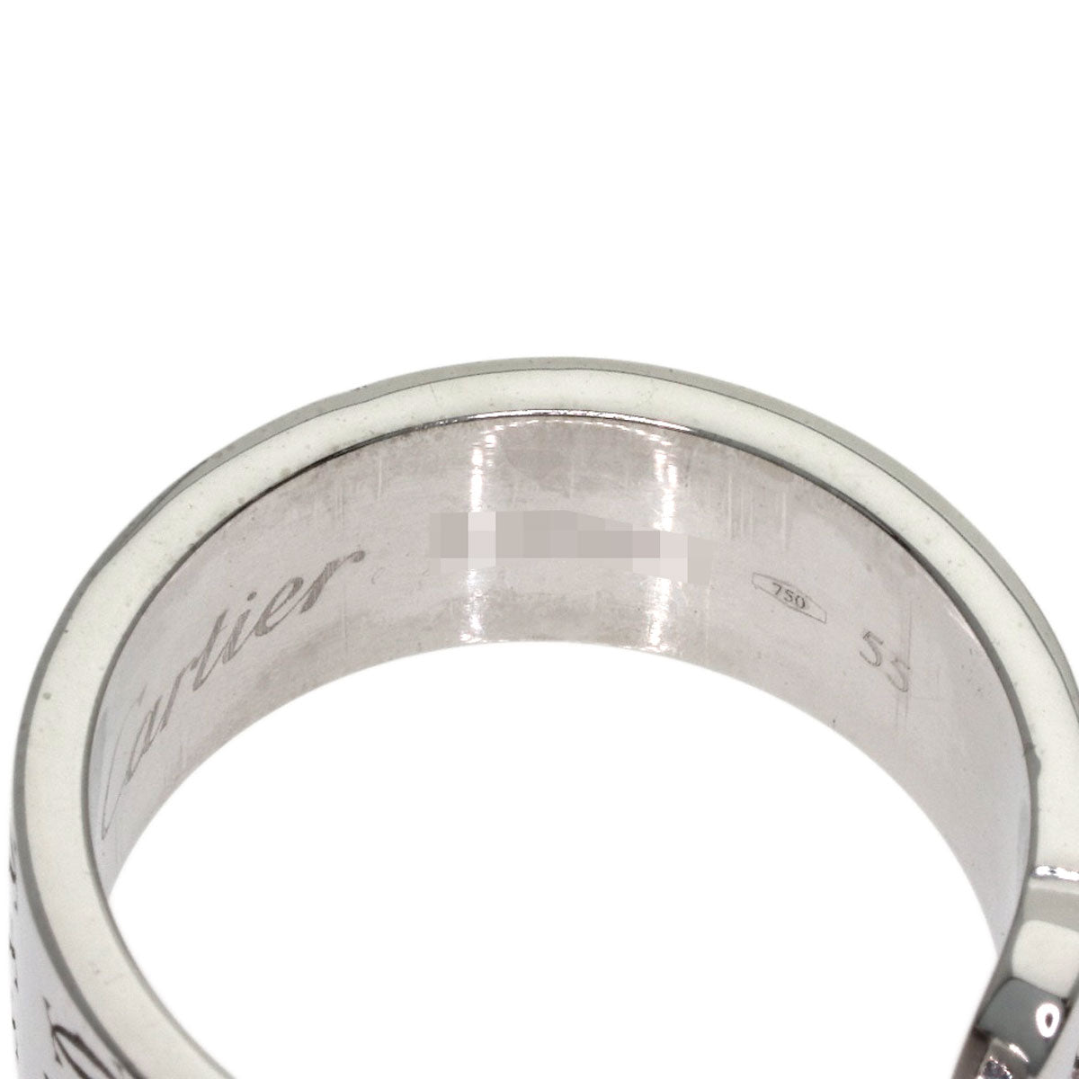 CARTIER 2C Ring, 2000 Christmas Limited Edition, #55 Ring K18 White Gold Ladies [Used]