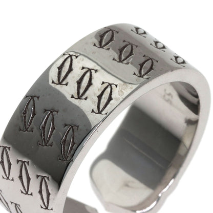 CARTIER 2C Ring, 2000 Christmas Limited Edition, #55 Ring K18 White Gold Ladies [Used]