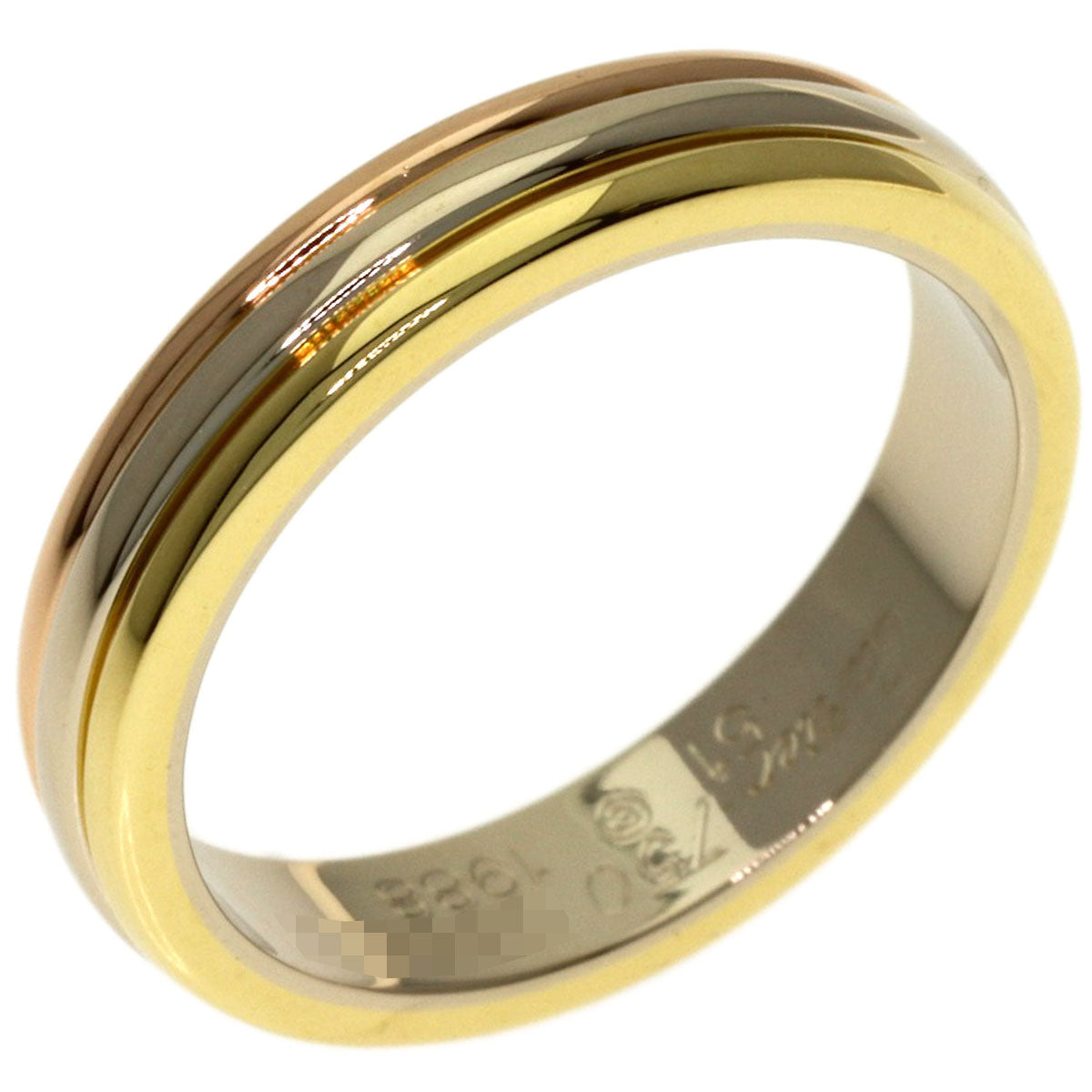 CARTIER Three Color #51 Ring K18 Yellow Gold K18 White GoldLadies [Used]