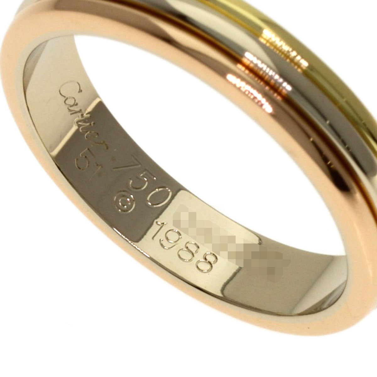 CARTIER Three Color #51 Ring K18 Yellow Gold K18 White GoldLadies [Used]
