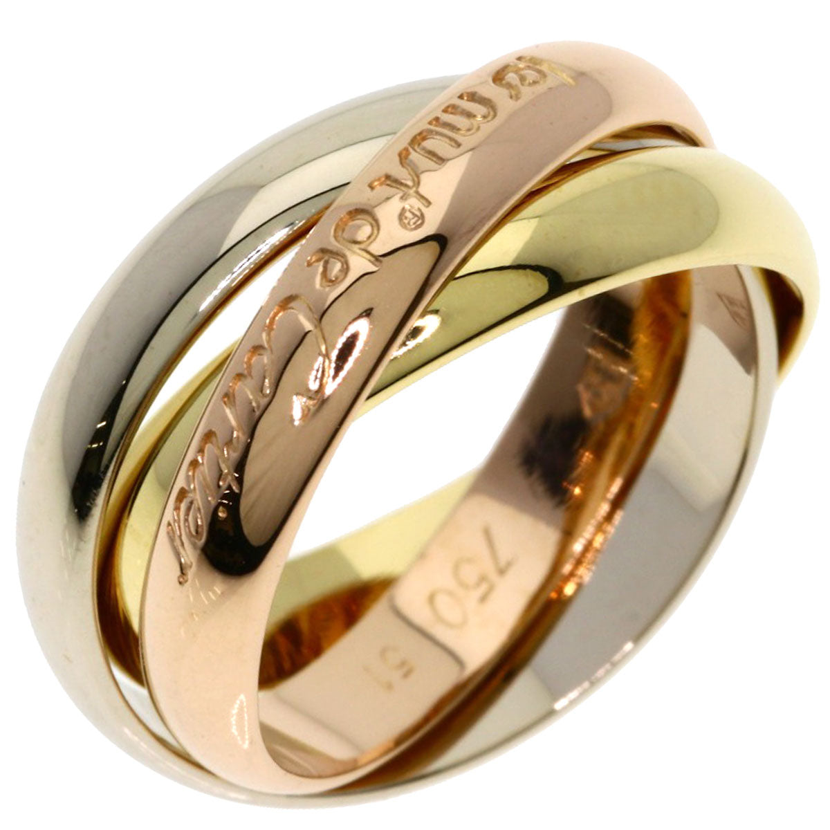 CARTIER Trinity #51 Ring K18 Yellow Gold 18K Pink GoldLadies [Used]