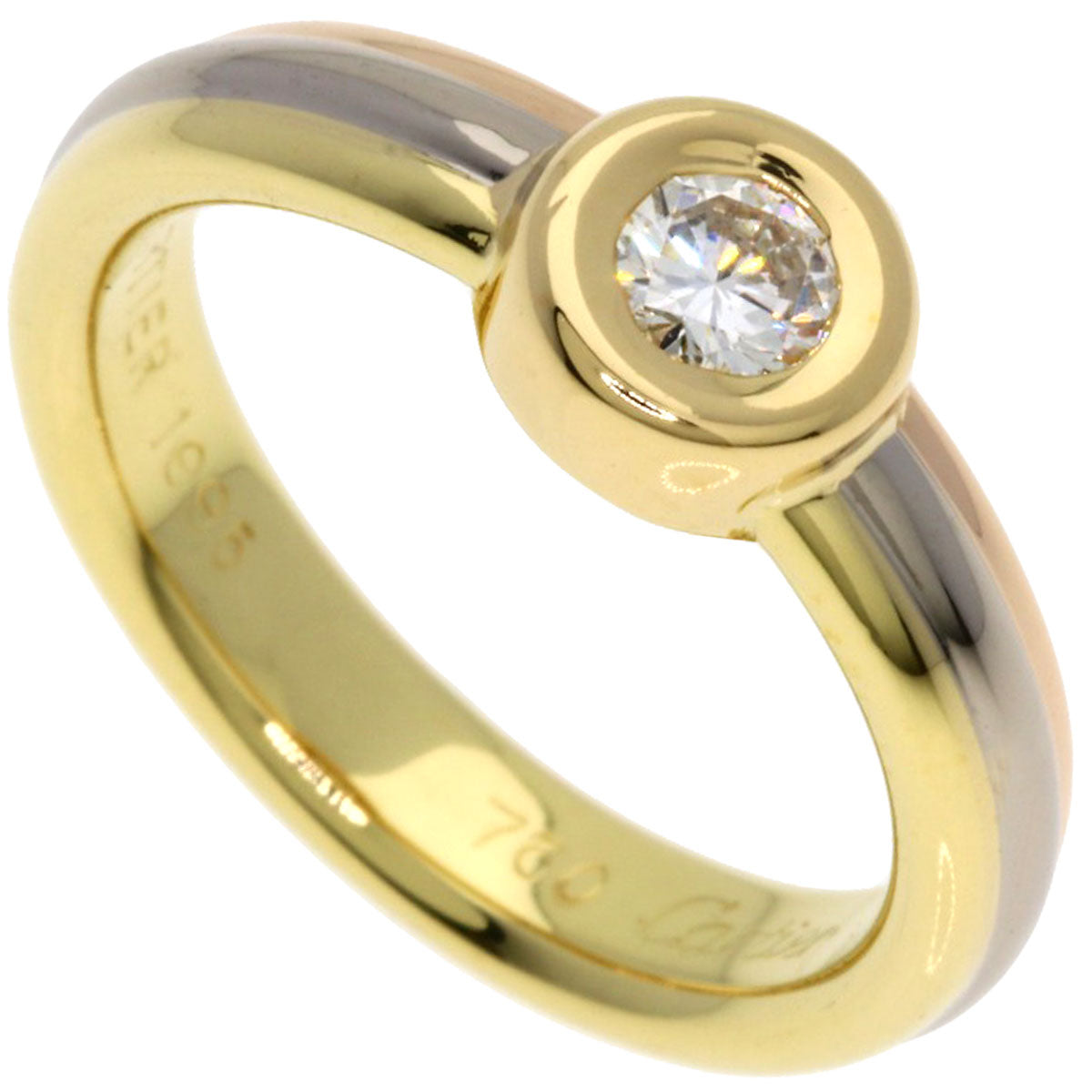 CARTIER Monostone Diamond #46 Ring K18 Yellow Gold 18K Pink GoldLadies [Used]