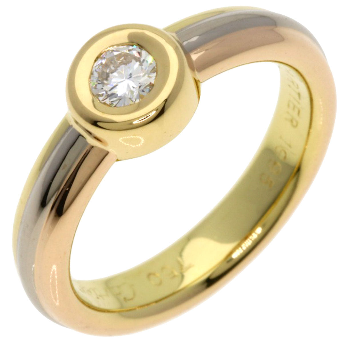 CARTIER Monostone Diamond #46 Ring K18 Yellow Gold 18K Pink GoldLadies [Used]