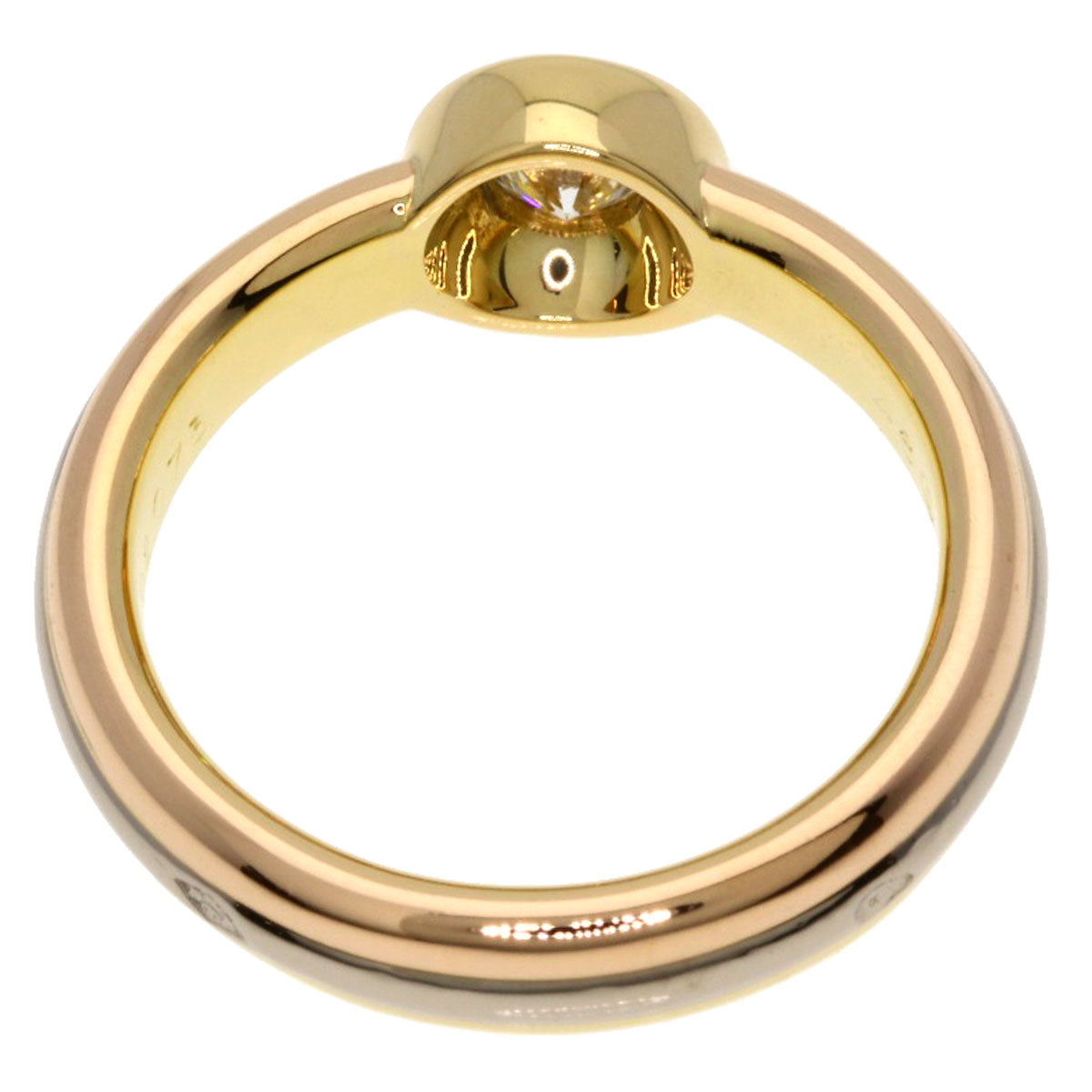 CARTIER Monostone Diamond #46 Ring K18 Yellow Gold 18K Pink GoldLadies [Used]