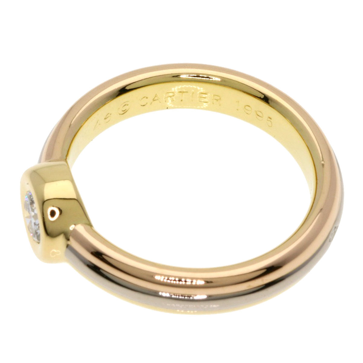 CARTIER Monostone Diamond #46 Ring K18 Yellow Gold 18K Pink GoldLadies [Used]