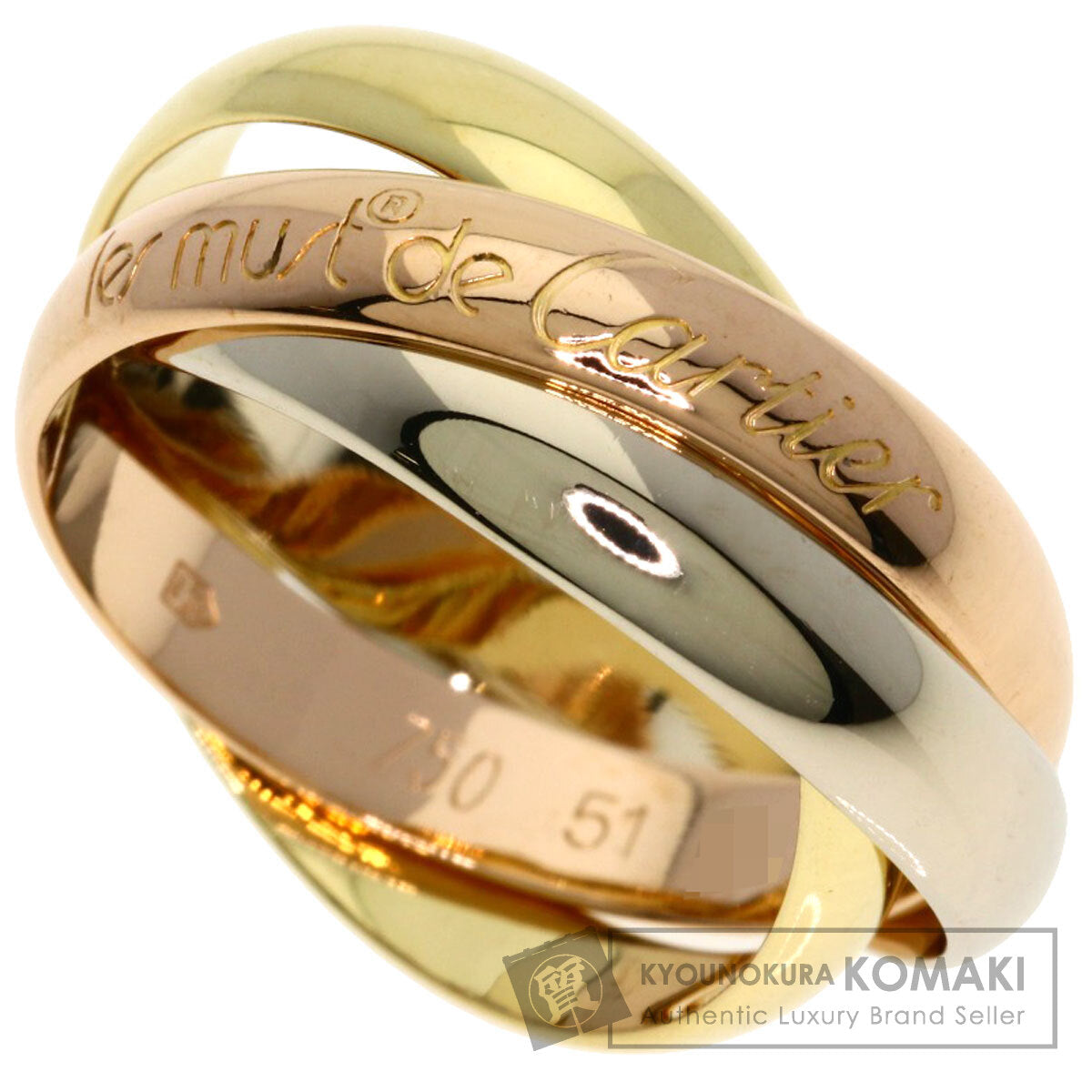 CARTIER Trinity #51 Ring K18 Yellow Gold 18K Pink GoldLadies [Used]
