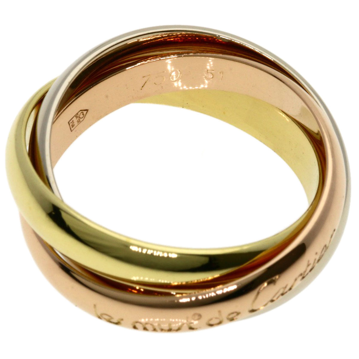 CARTIER Trinity #51 Ring K18 Yellow Gold K18 White GoldLadies [Used]