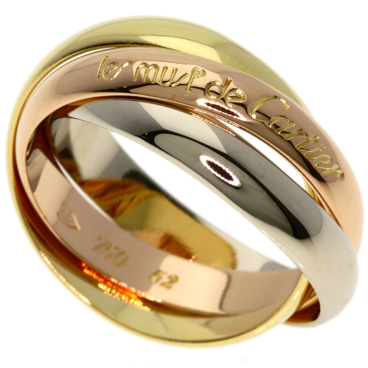 CARTIER Trinity #52 Ring K18 Yellow Gold 18K Pink GoldLadies [Used]
