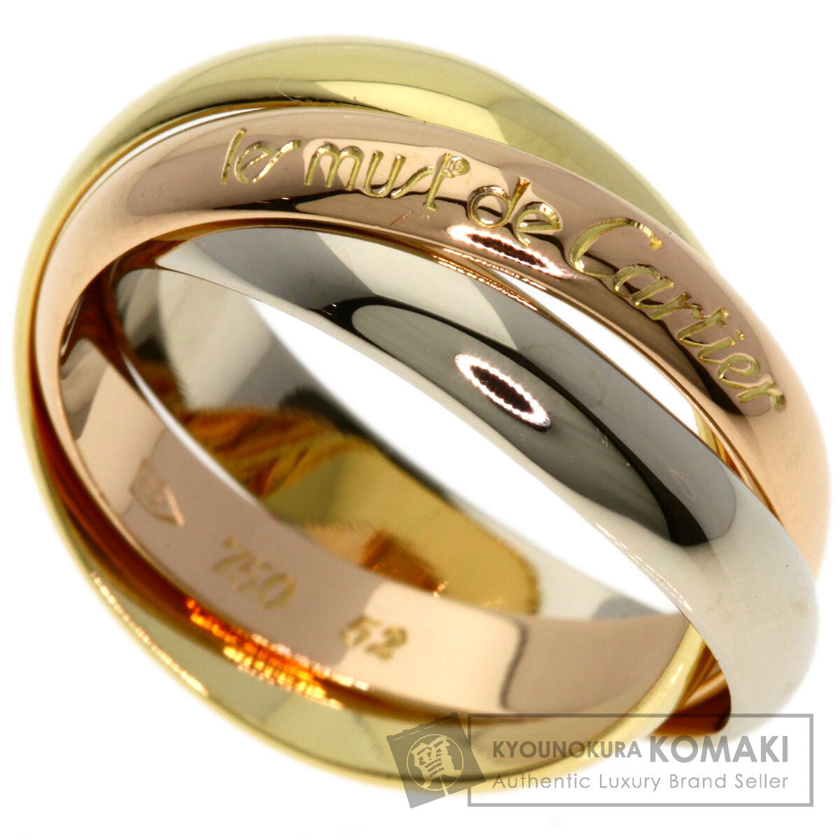 CARTIER Trinity #52 Ring K18 Yellow Gold 18K Pink GoldLadies [Used]