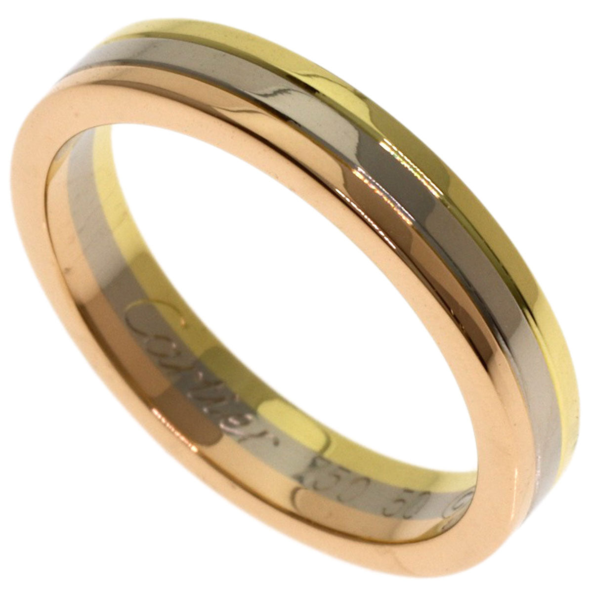 CARTIER Three color # 50 Ring K18 Yellow Gold K18 White GoldLadies [Used]