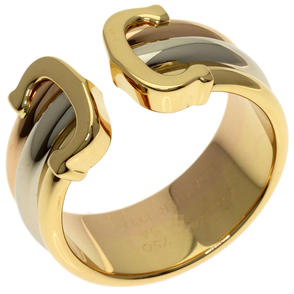CARTIER 2C ring # 54 Ring K18 Yellow Gold K18 White GoldLadies [Used]