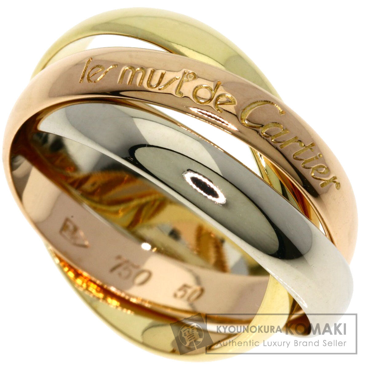 CARTIER Trinity #50 Ring K18 Yellow Gold 18K Pink GoldLadies [Used]