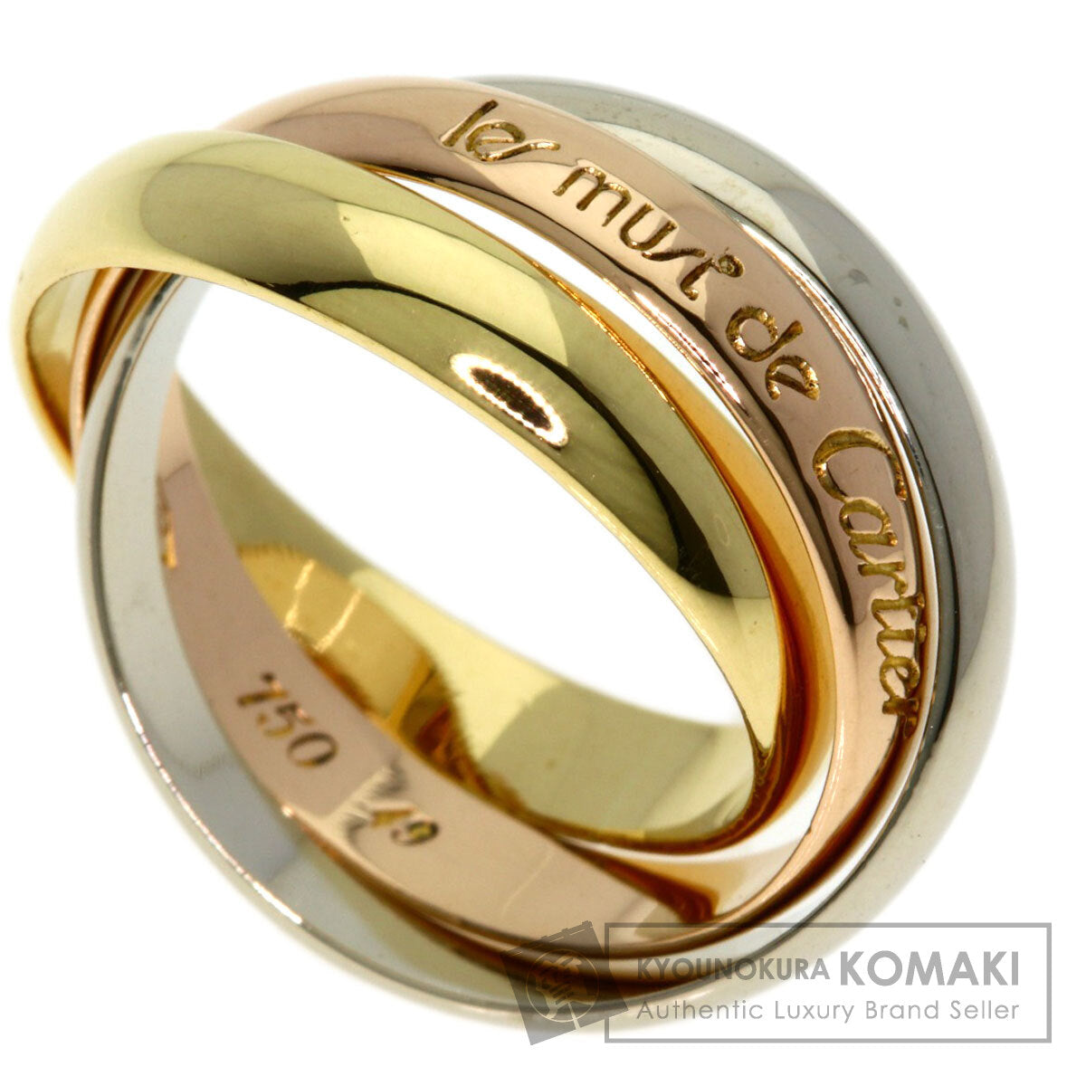 CARTIER Trinity #49 Ring K18 Yellow Gold 18K Pink GoldLadies [Used]