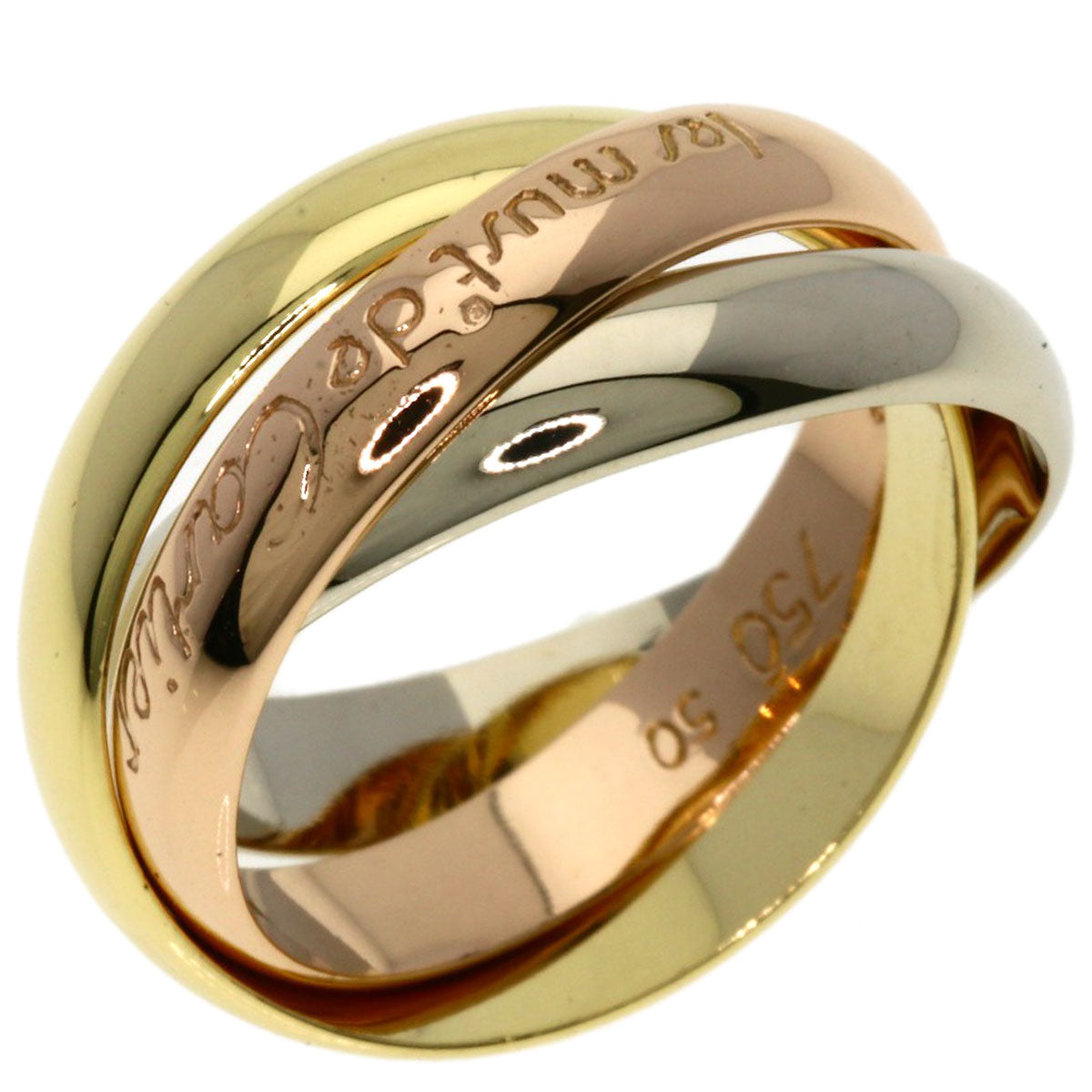 CARTIER Trinity #50 Ring K18 Yellow Gold K18 White GoldLadies [Used]