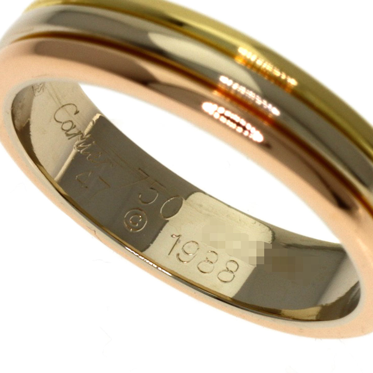 CARTIER Three colors # 47 Ring K18 Yellow Gold K18 White GoldLadies [Used]