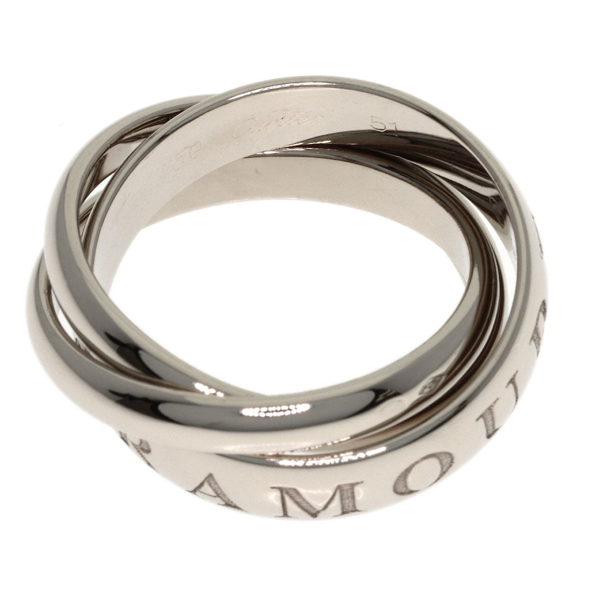 CARTIER Trinity 1998 Christmas Limited Edition #51 Ring K18 White Gold Ladies [Used]