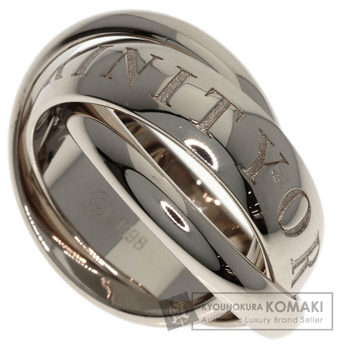 CARTIER Trinity 1998 Christmas Limited Edition #47 Ring K18 White Gold Ladies [Used]