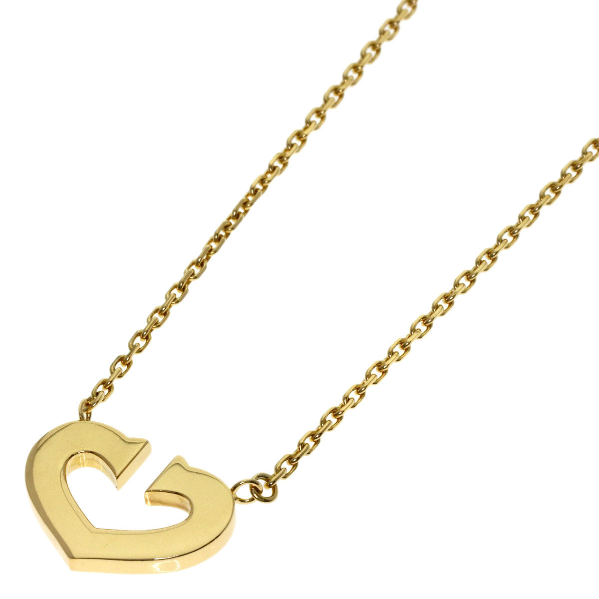 CARTIER C heart Necklace K18 Yellow Gold Ladies [Used]