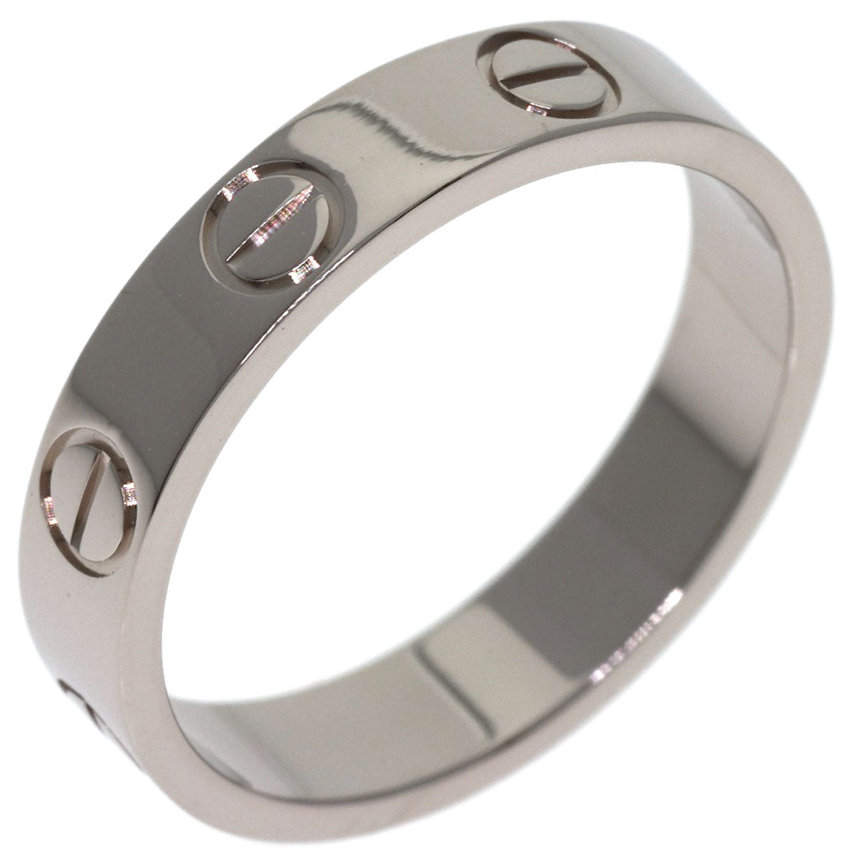 CARTIER Mini love ring # 47 Ring K18 White Gold Ladies [Used]