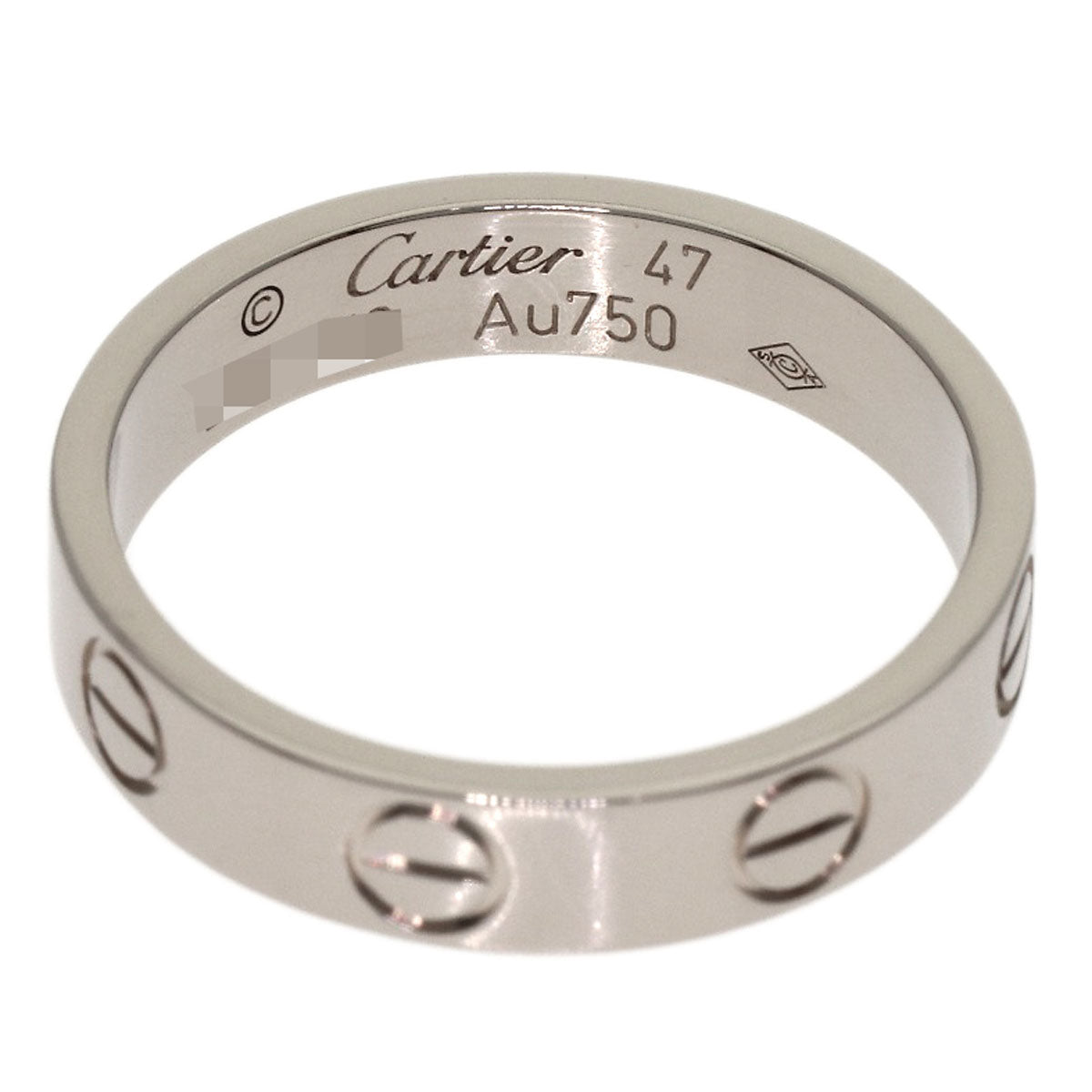 CARTIER Mini love ring # 47 Ring K18 White Gold Ladies [Used]