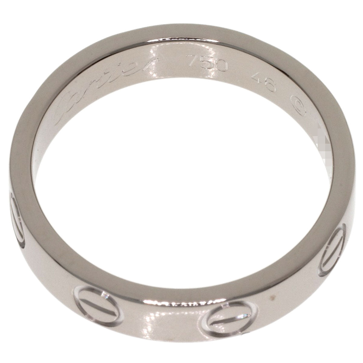 CARTIER mini love ring #46 Ring K18 White Gold Ladies [Used]