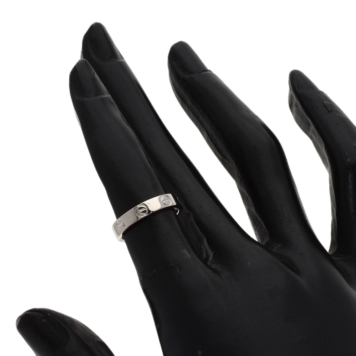 CARTIER mini love ring #46 Ring K18 White Gold Ladies [Used]