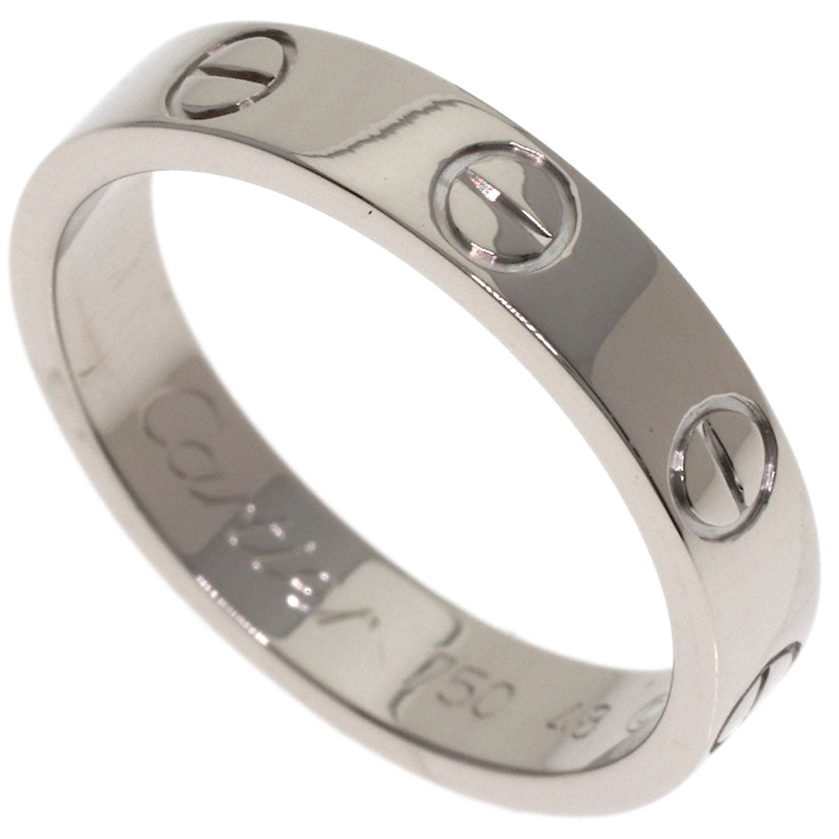 CARTIER Mini love ring # 48 Ring K18 White Gold Ladies [Used]