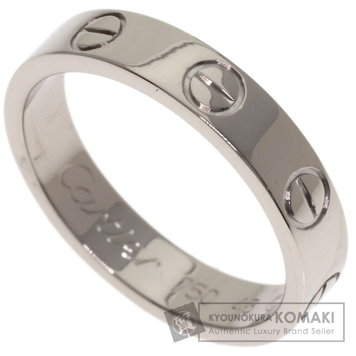 CARTIER Mini love ring # 48 Ring K18 White Gold Ladies [Used]