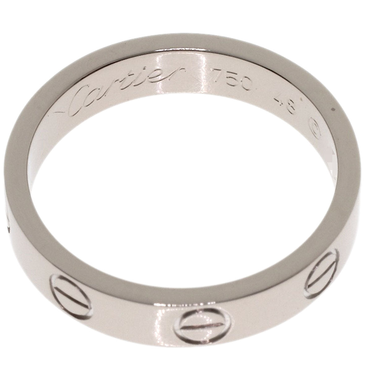 CARTIER Mini love ring # 48 Ring K18 White Gold Ladies [Used]