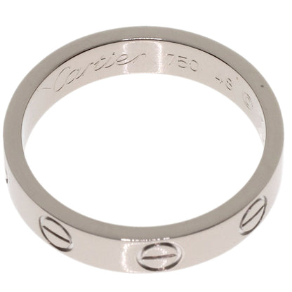 CARTIER Mini love ring # 48 Ring K18 White Gold Ladies [Used]