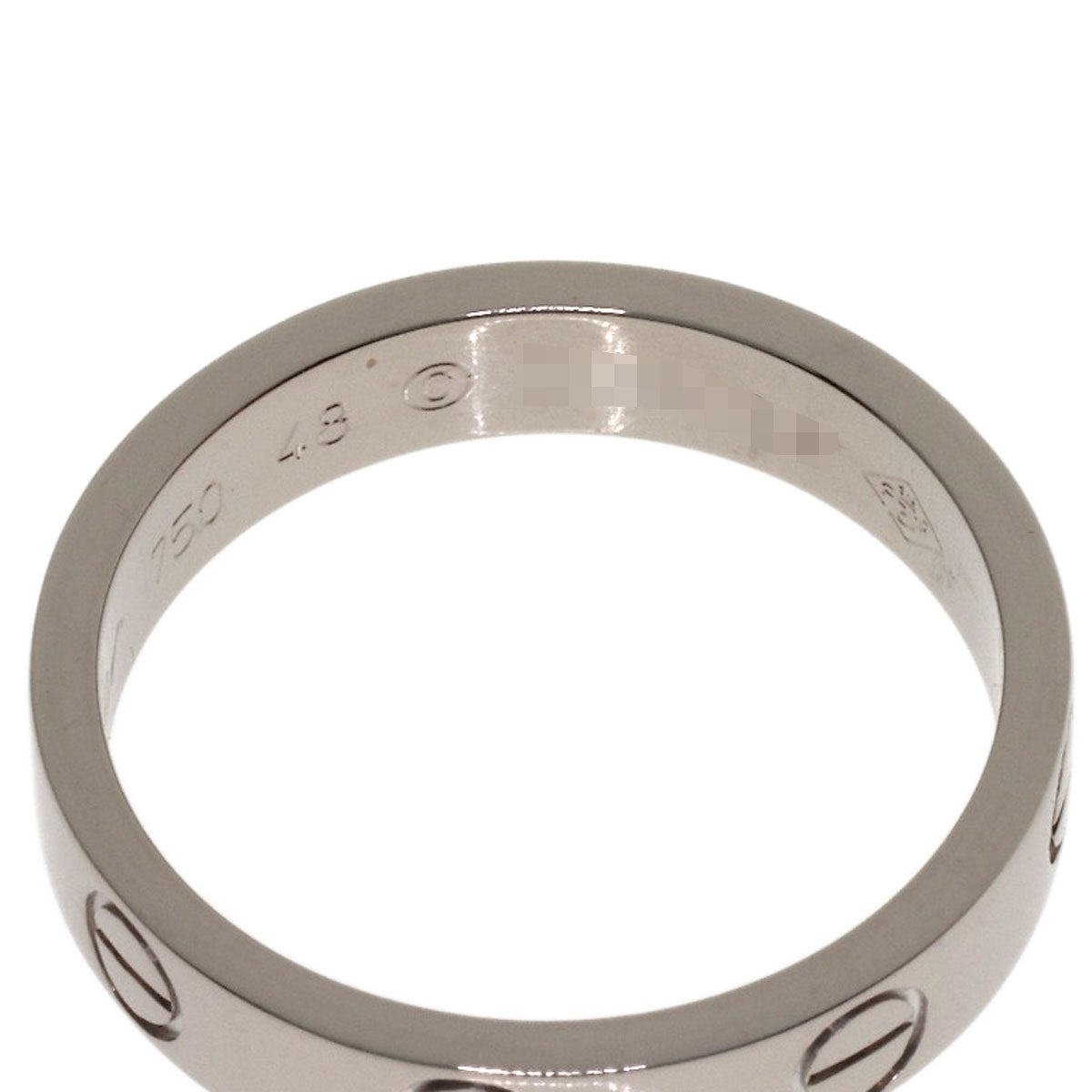 CARTIER Mini love ring # 48 Ring K18 White Gold Ladies [Used]