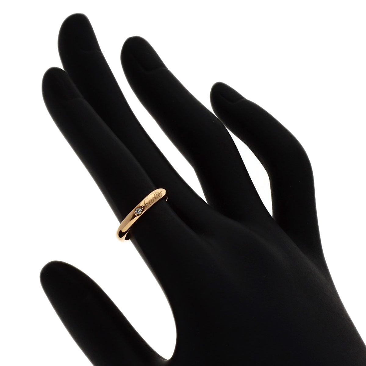 CARTIER C de Cartier 1P Diamond #50 Ring K18 Pink Gold Ladies [Used]