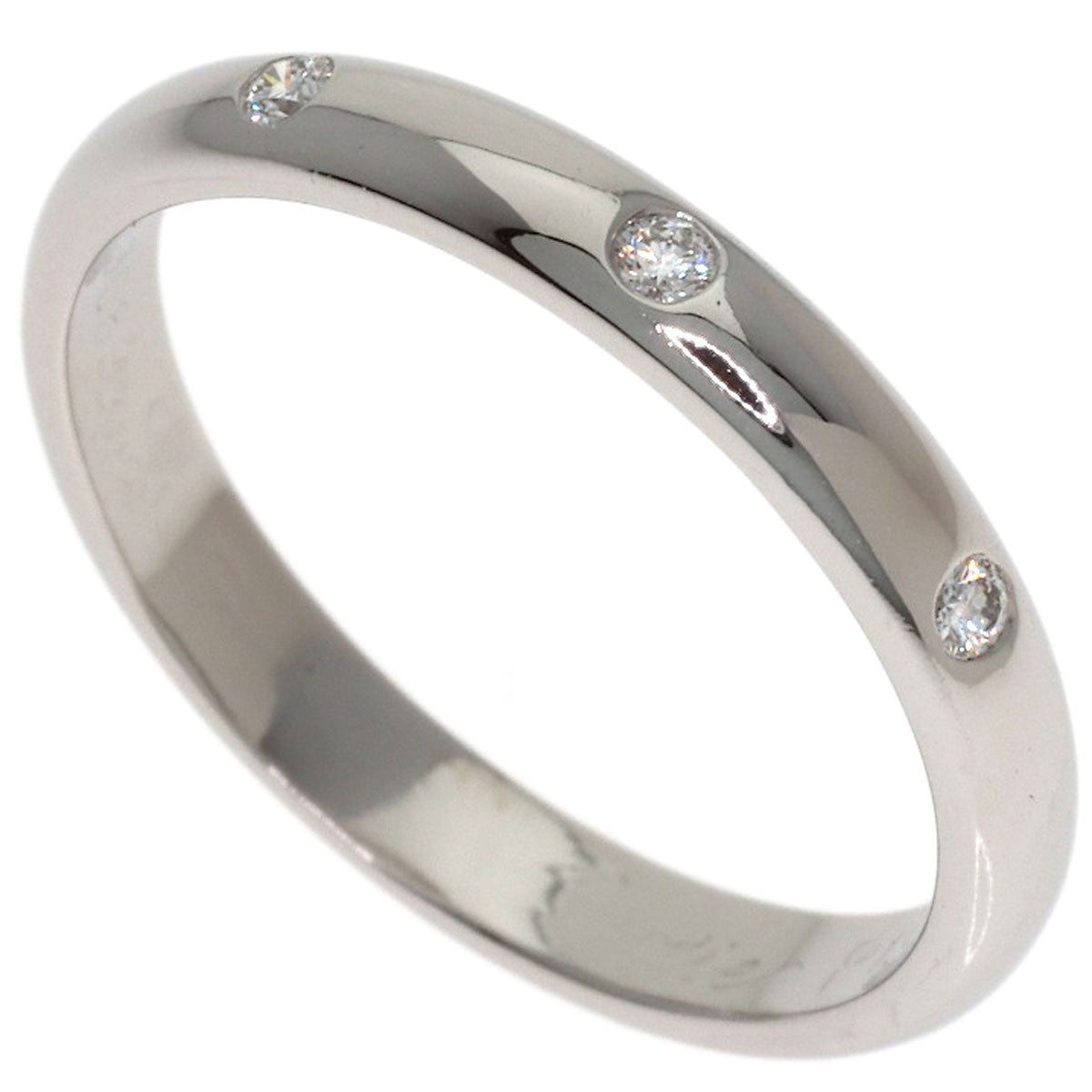 CARTIER 1895 Wedding 3P Diamond #48 Ring Platinum PT950 Ladies [Used]