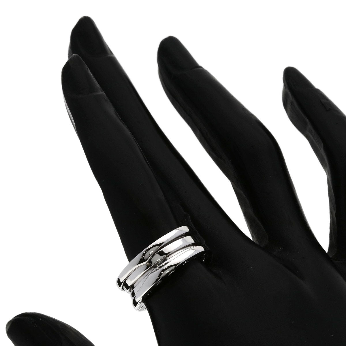 BVLGARI B.zero1 2 band #53 Ring K18 White Gold Ladies [Used]